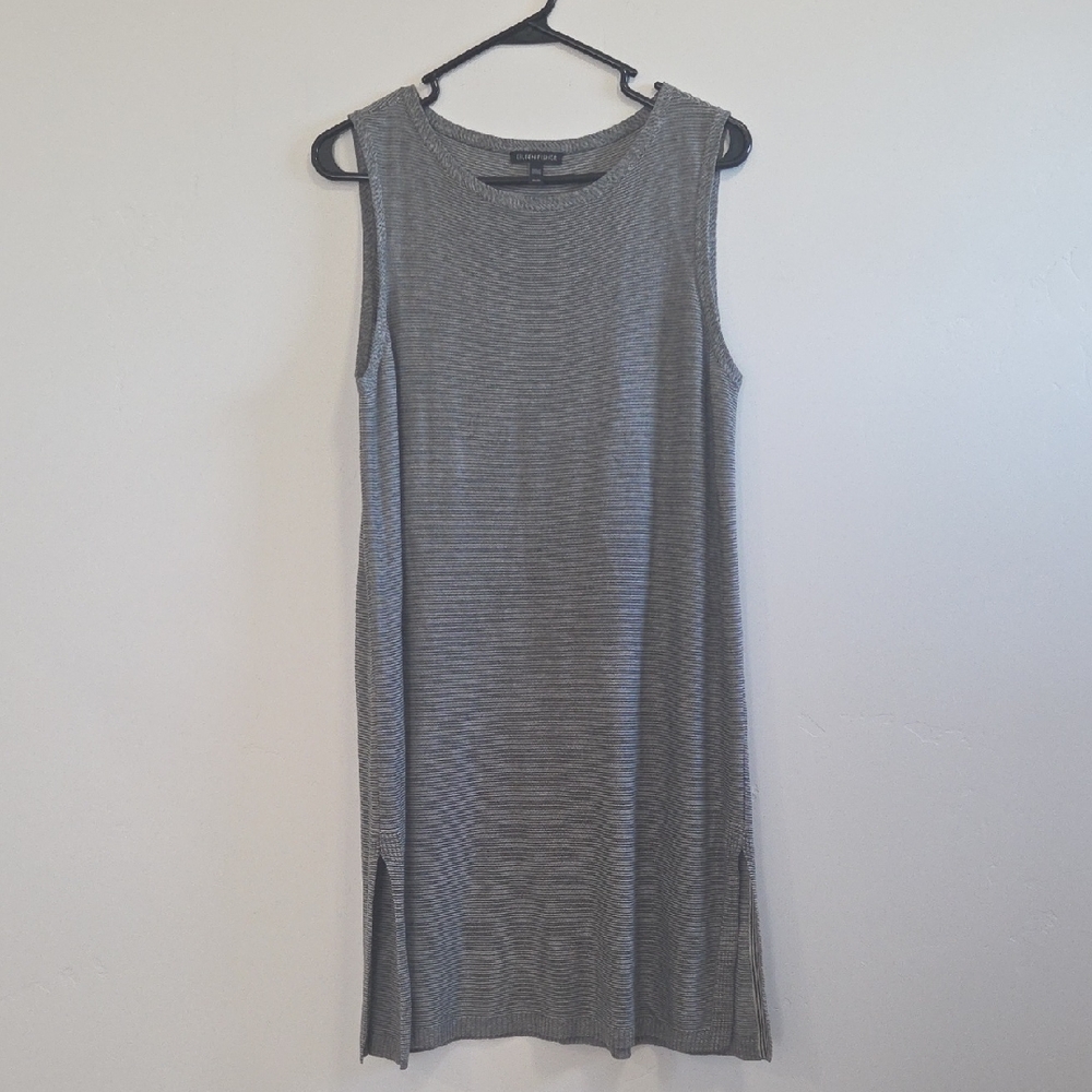 Eileen Fisher Charcoal Knit Tunic Dress